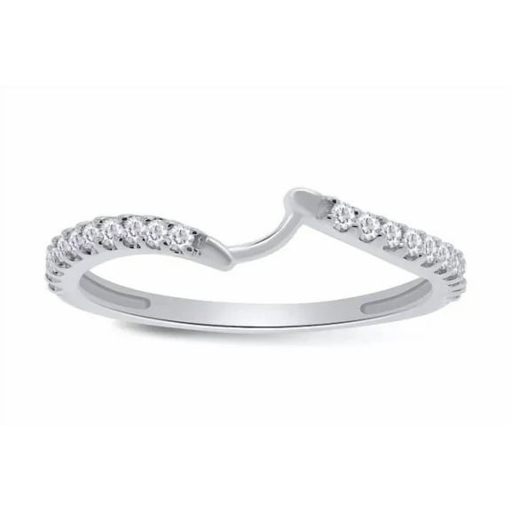 14K White Gold Plated 1.20CT Round Cut Lab Created Diamond Contour Band Ring