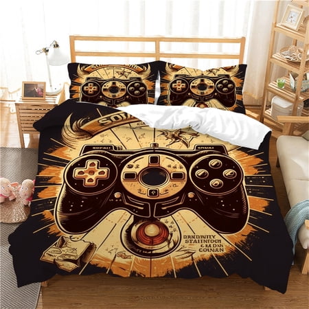 Game Handle Printing Bedding Cover Suit Microfiber Home Textiles Teens Children Home Textiles High Quality Bedspread,Full (80"x90")
