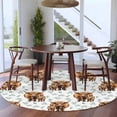 thumbnail image 3 of Round Rugs 6 Ft, Brown Yak Non Slip Area Rugs for Kitchen Bedroom Entryway, Spring Green Ferns Leaves Country Animals Washable Carpet Runner Rug Floor Mats for Bedroom Home Decor, 3 of 8