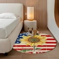 thumbnail image 3 of Area Rug 36in, Vintage American Flag Sunflower Floor Carpet Living Room Rug, 4th of July Independence Day Non-Slip Welcome Mat Indoor Rugs for Bedroom Dining Room, 3 of 9