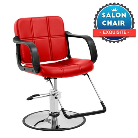 Red Hydraulic Barber Chair Styling Salon Beauty