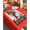 thumbnail image 4 of Christmas Barn Placemats Set of 6 Cow Snowman Christmas Tree Winter Heat Insulation Washable Place Mats, Rustic Non-Slip Table Mats for Dining Table Party Kitchen Decor,13x19 Inch, 4 of 4