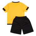 thumbnail image 4 of Alvivi Kids Boys Football Training Tracksuit Short Sleeve Sport Gym Jersey Shirts with Shorts Set Yellow 7-8, 4 of 7