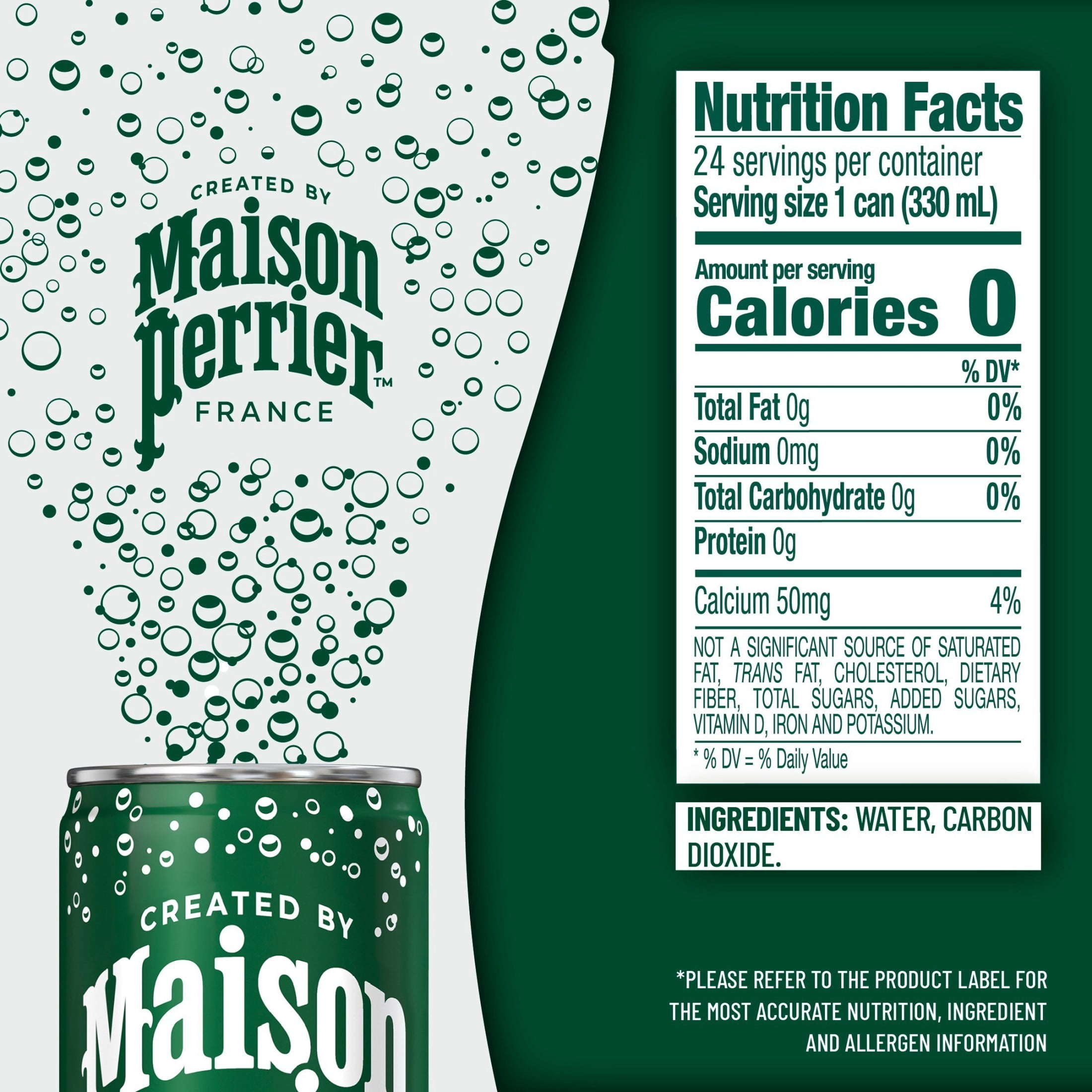 Maison Perrier Ultimate Unflavored Sparkling Water, 11.15 fl oz, 24 Pack Cans