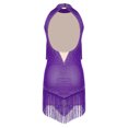 thumbnail image 4 of iefiel Robe de Danse Latine à Franges pour Femmes Cha Cha Tango Salsa Samba Rumba Robe de Danse Violette TG, 4 of 4
