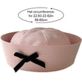 thumbnail image 3 of Vjnyvs Sweet Sailor Hat with Roll-up Brim Navy Seafaring Hat with Black Bowknot for Adult Teens Hat, 3 of 7