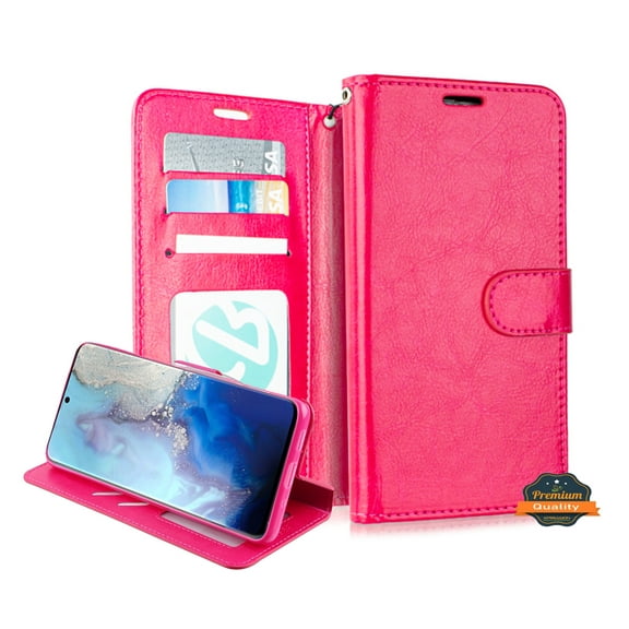 Xpression Case for Apple iPhone 11 (6.1") Wallet PU Leather Pouch with Card Slots ID Money Pocket, Stand & Strap Flip Dual Layers Phone Cover [Pink]