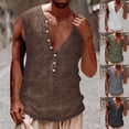 thumbnail image 1 of Yuyuzo Mens Tank Tops Sleeveless Shirts Button up Crewneck Casual Basic Muscle Workout Tees, 1 of 7