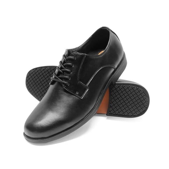 Womens Slip-Resistant Oxfords Dress Work Shoe, Black - Size 6.5