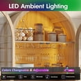 thumbnail image 3 of Conate 70" Tall Arched Kitchen Pantry Cabinet with LED Light, Fluted Storage Cabinets with Stemware Rack, Glass Doors for Dining Room & Living Room, 3 of 7