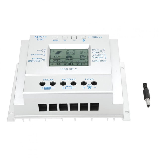 MPPT Solar Charge Controller,80A LCD Display PWM PWM Solar Charge Controller LCD Display Solar Charge Controller Sleek Aesthetic