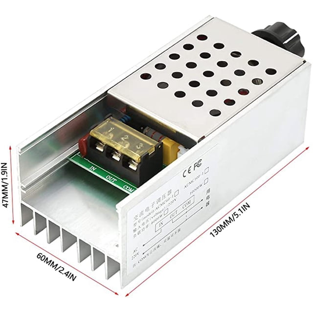 Controlador de velocidad del motor de CA de 6000 W CA 220 V CA, regulador de voltaje eléctrico SCR Velocidad del motor Regulador de temperatura ZefeiWu 8390612568046