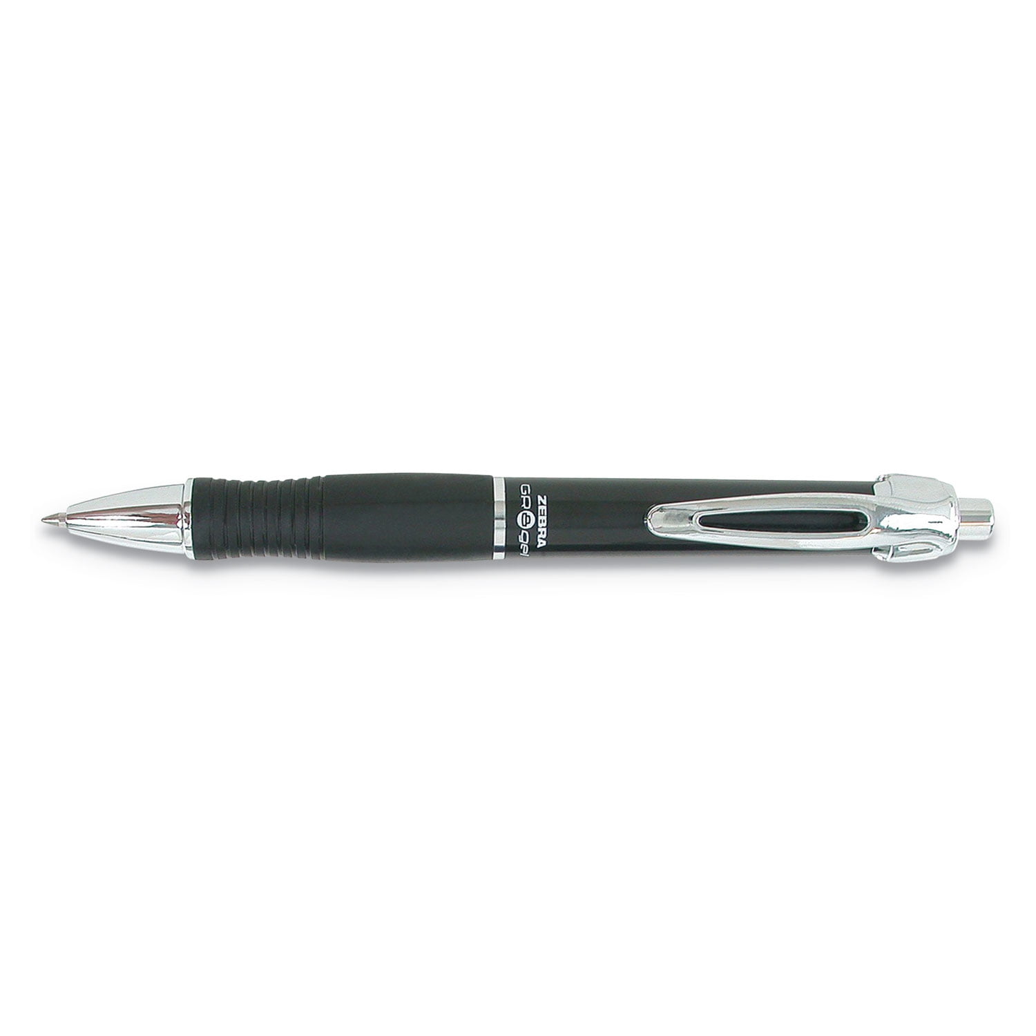 Zebra Pen GR8 Gel Pen, Retractable, Conical, 0.7 mm, Black Ink, 12 Count