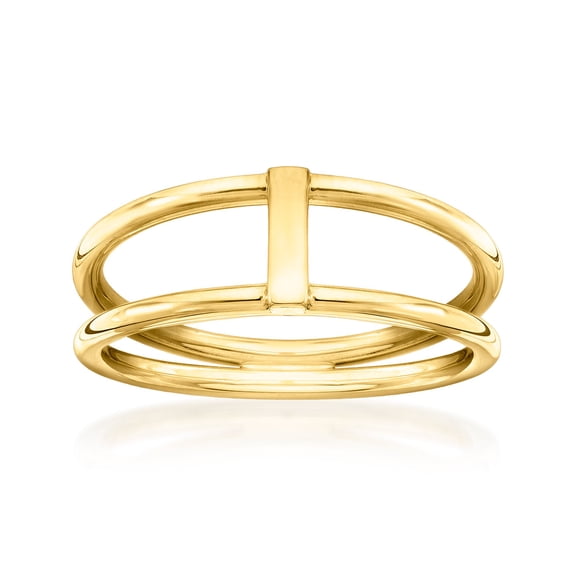 Ross-Simons Italian 10kt Yellow Gold Open-Space Bar Ring, Women's, Adult