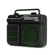 Dolphin RTX-10 Retrobox Mini, Portable Bluetooth Speaker for Worksite with MP3, FM Radio, AUX | Durable & Long Lasting Battery (Military Green)