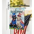 thumbnail image 5 of Welcome 4th of July Dog Patriotic Decorative Garden Flag, America USA Black Labrador Puppy Stars Stripes Yard Outside Decorations, American Summer Outdoor Small Home Decor Double Sided 12 x 18, 5 of 6