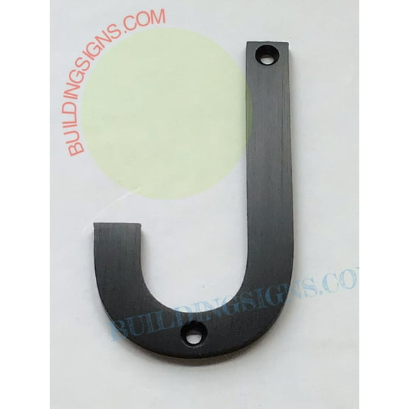 Apartment number J Sign ( Black Aluminium, 3 inch)-Floating Mount Apartment Number sign-The Mont Dom line -ref18722