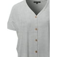 thumbnail image 5 of A2Y Women's Loose Fit Short Sleeve Button Down Front Tie Top Heather Grey 2XL, 5 of 7