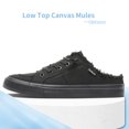 thumbnail image 3 of Obtaom Women Canvas Mules Memory Foam Clipper Fashion Sneakers Comfortable Slip-On Mule Backless Holiday Shoes（Full Black Canves US10）, 3 of 8
