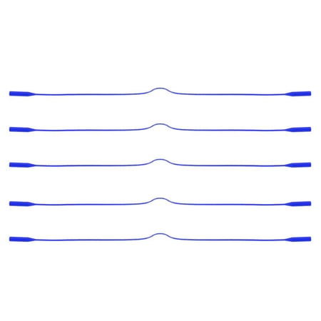 5 Pieces Silicone Sports Glasses Strap Eyeglass Sunglasses Holder Blue