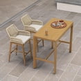thumbnail image 3 of PURPLE LEAF Outdoor 29" Bar Stools Set of 2, Outdoor and Indoor, Garden, Patio Bar Height Chair with Cushion, Teak, 3 of 8