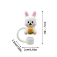 thumbnail image 3 of Easter Straw Toppers Cute Straw Covers Cartoon Design Easter Eggs Chick Bunny Reusable Straws Topper Accessories Cup Decoration (A), 3 of 6