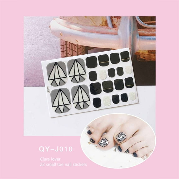 Penkiiy Toe Nail Stickers ,Flower Charm Full Nail Wraps Glitter Toenail Nail Polish Strips Decals Colorful Sparkly Full Toe Nail Wraps Toes Nails Stick on Nail for Women Toenails Nail Stickers