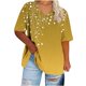 thumbnail image 4 of Camisetas Casuales de las Mujeres Más Tamaño V-Cuello Impresión Manga Corta Color Sólido Base de Verano Superior, Ligero para Diario, 4 of 9