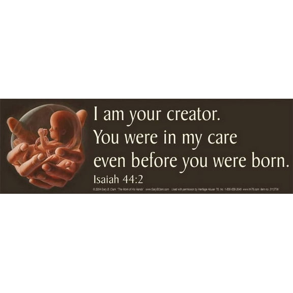 The Work of His Hands Pro-Life Bumper Sticker