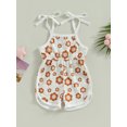 thumbnail image 2 of Bagilaanoe Toddler Baby Girl Jumpsuit Shorts Sleeveless Floral Plaid Print Romper Overalls 6M 12M 18M 24M 3T 4T Kids Short Pants Summer Outfits, 2 of 9