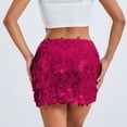 thumbnail image 4 of Minifalda lápiz con lentejuelas para mujer - Cintura elástica, diseño envolvente Y2K - Ropa de club, color liso, tallas XS-L, 4 of 4