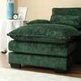 thumbnail image 5 of 110" Large Modular Sectional Sofa Set, Modern U-Shaped Upholstered Sleeper Sofa Couches with Solid Wood Frame and Armrest, Luxury Chenille Fabric Chaise Lounge Sofa, Emerald, 5 of 9