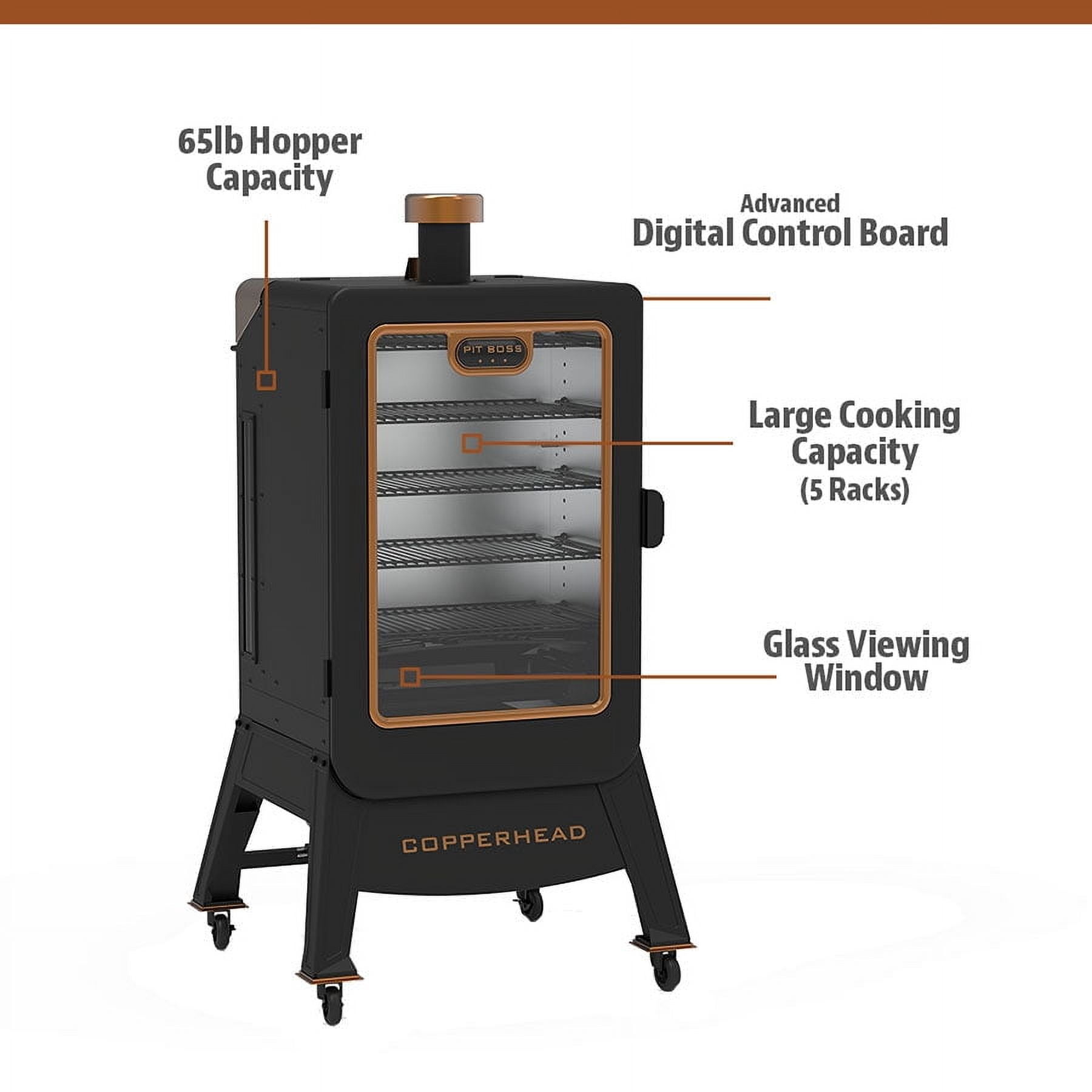Pit Boss 1300 Connected Pellet Smoker Copperhead - Onyx Edition with Wi-Fi®