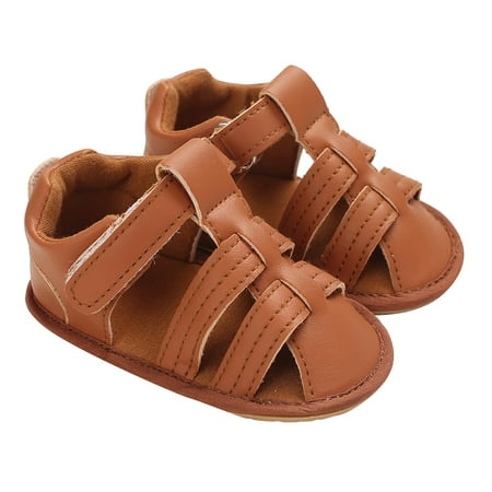 

DNDKILG Infant Girl Boy Rubber Sole Outdoor Slippers First Walkers Shoes Baby Toddler Summer Beach Sandals Beige 6M-2Y