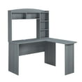 Techni Mobili Modern LShaped Desk with Hutch, Grey