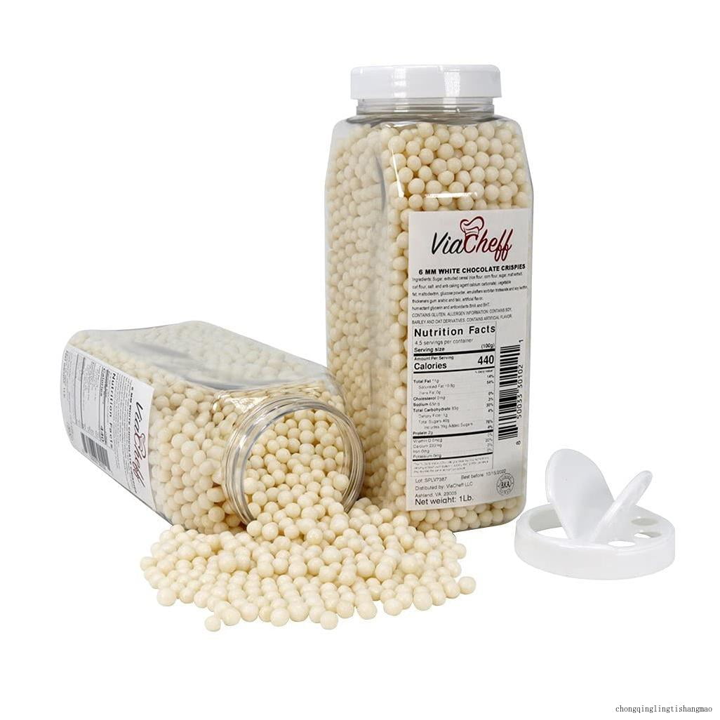 White Chocolate Crispies (6Mm) Crunchy Dessert Topping To Sprinkle On Ice Cream, Cakes