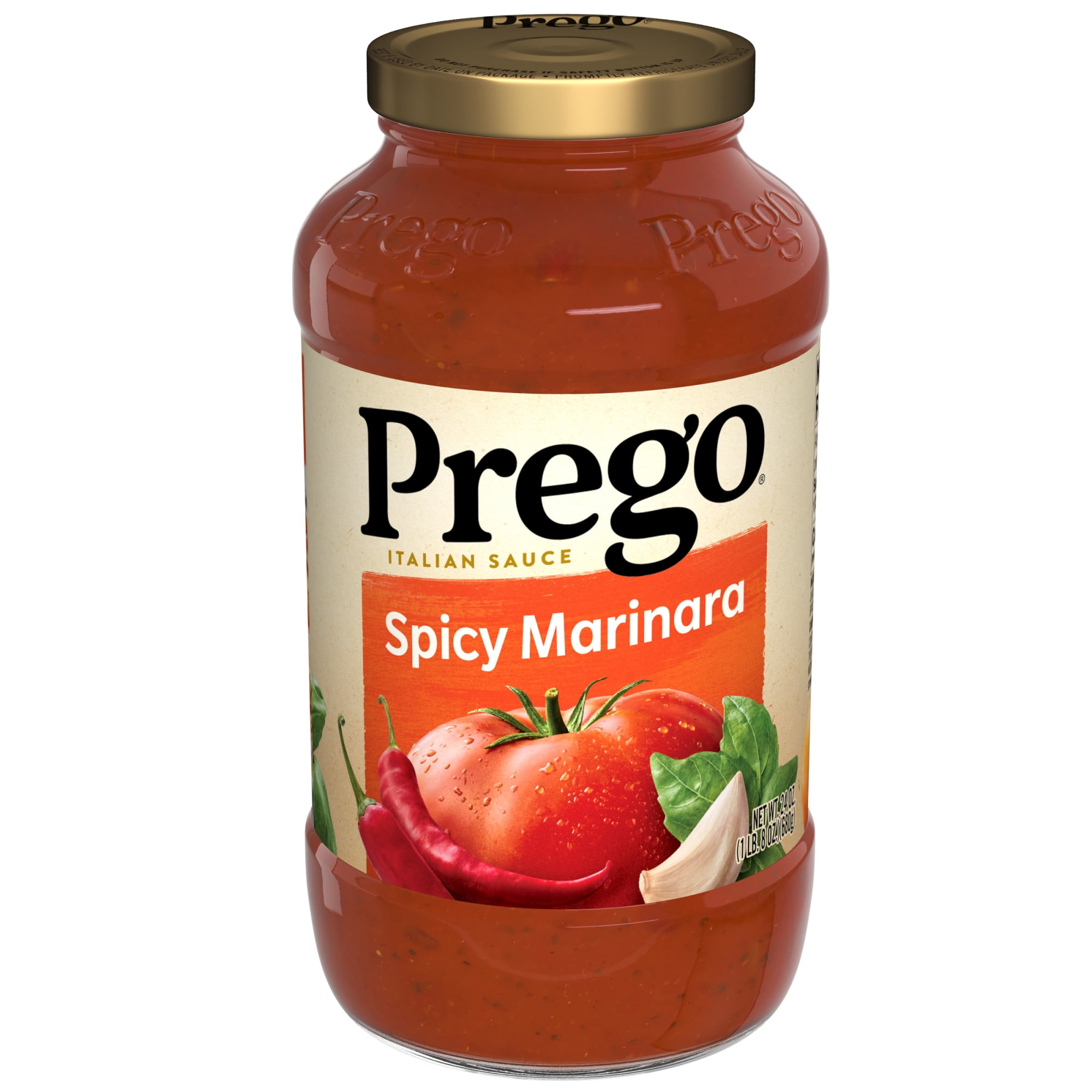 (6 pack) Prego Spicy Marinara Pasta Sauce, 24 oz Jar