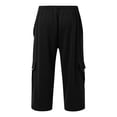 thumbnail image 4 of JTieacloth Drawstring Pants for Men Men's Casual Cargo Pants With Pocket Design Comfortable Stretch Fabric Relaxed Fit Outdoor Work Travel Everyday Wear Durable Lightweight Trousers For Men Black, 4 of 5
