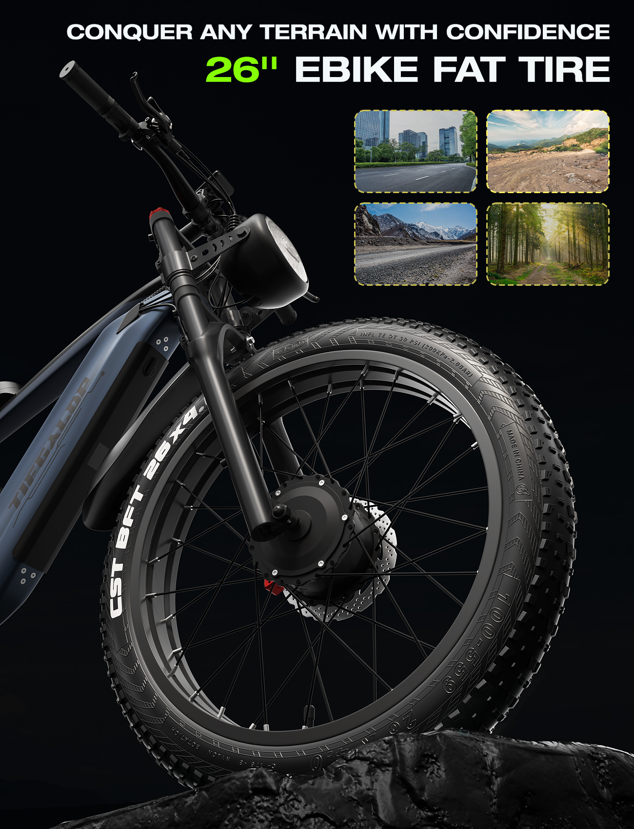 Cleytro Adult Electric Bike, Dual Motor, 52V 22Ah Battery UL 2849 Certified, 26 Inch Tire Off-Road Electric Mountain Bike, Full Suspension, 7 Speeds, Unisex Electric Bike