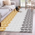 thumbnail image 5 of Area Rug 3x5ft Geometric Chevron Orange Carpets Indoor Floor Area Mat Washable Entrance Mat Rugs for Living Room Dining Room Kitchen Bedroom, Orange Grey Stripes Sofa Throw Carpet, 5 of 9