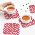 thumbnail image 7 of Pofeuu Piggy Sunflower Print Leather Coasters Set of 6, Round Cups Mugs Mat Pad for Home Kitchen Heat Resistant Drink Coasters,Square, 7 of 7