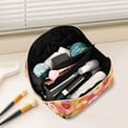 thumbnail image 2 of FORMRS Makeup Bag Travel Cosmetic Organizer for Women Fold Flat Zipper Pouch with Handle, Abstract Floral, 2 of 8
