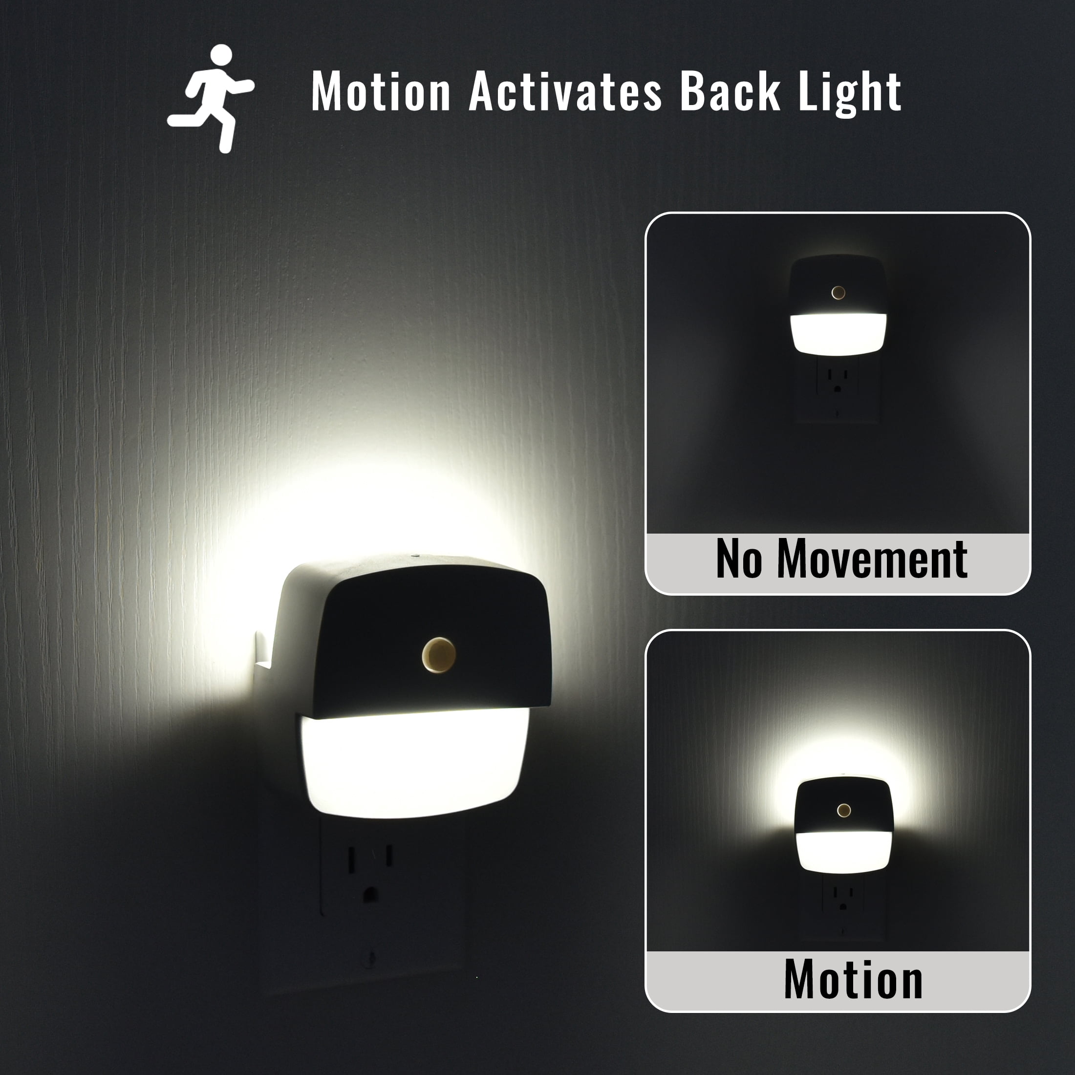 Better Homes & Gardens 3.15" LED Night Light, Daylight, Dusk to Dawn, High-Low Mode adjusts by Motion
