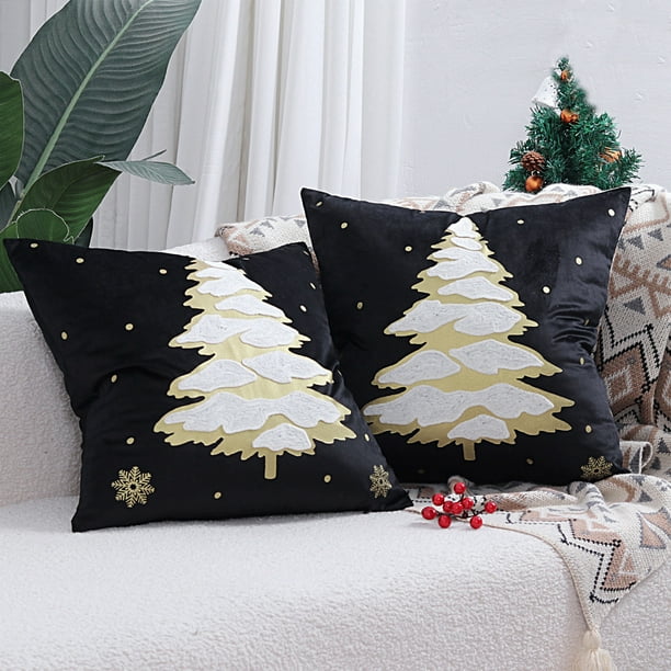 Christmas Soft Weave Pillowcases Standard Size Breathable-Friendly Pillow Shams Decorative Weave Pillow Case Covers