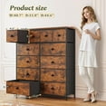 thumbnail image 3 of Tall Dressers for Bedroom with 12 Drawers, Fabric Storage Dressers & Chests of Drawers, Sturdy Metal Frame, Wood Top, Closet, Entryway, Bedroom Furniture (Rustic Brown), 3 of 16