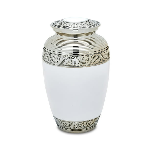 Urnsdirect2U Grecian White Adult Cremation Urn, 220 Cu In