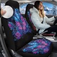thumbnail image 3 of Uorisanigo Butterfly Car Seat Covers 2pc Set High Back Bucket Seat Cover Auto Interior Accessories Soft Fluffy Furry Saddle Blanket Elastic Back,fit Most Vehicles, Easy to Install & Clean, 3 of 7