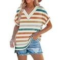 thumbnail image 2 of Womens Summer Tops Short Sleeve Shirts 2025 Fashion V Neck Outfits Clothes, 2 of 5