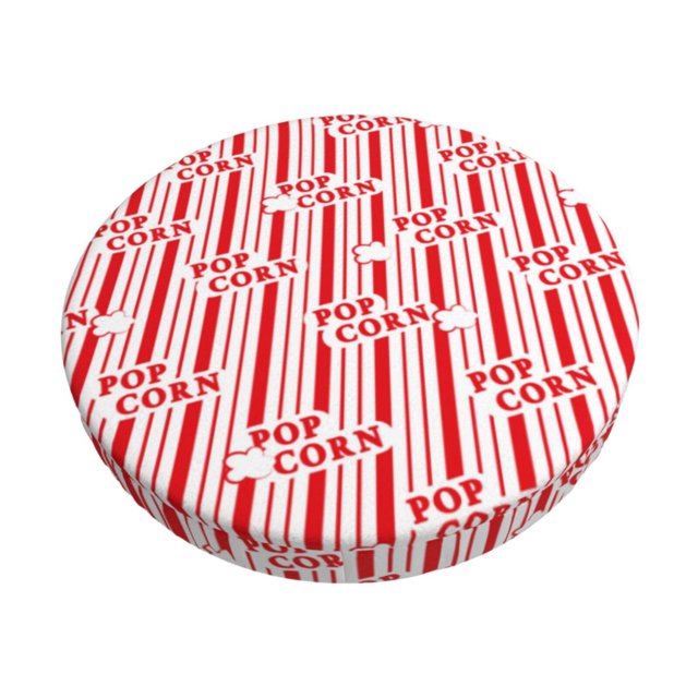 Disketp Popcorn 1 Funda Redonda para Taburete, Funda de Cojín para Silla de Bar Suave y Elástica-13 inch