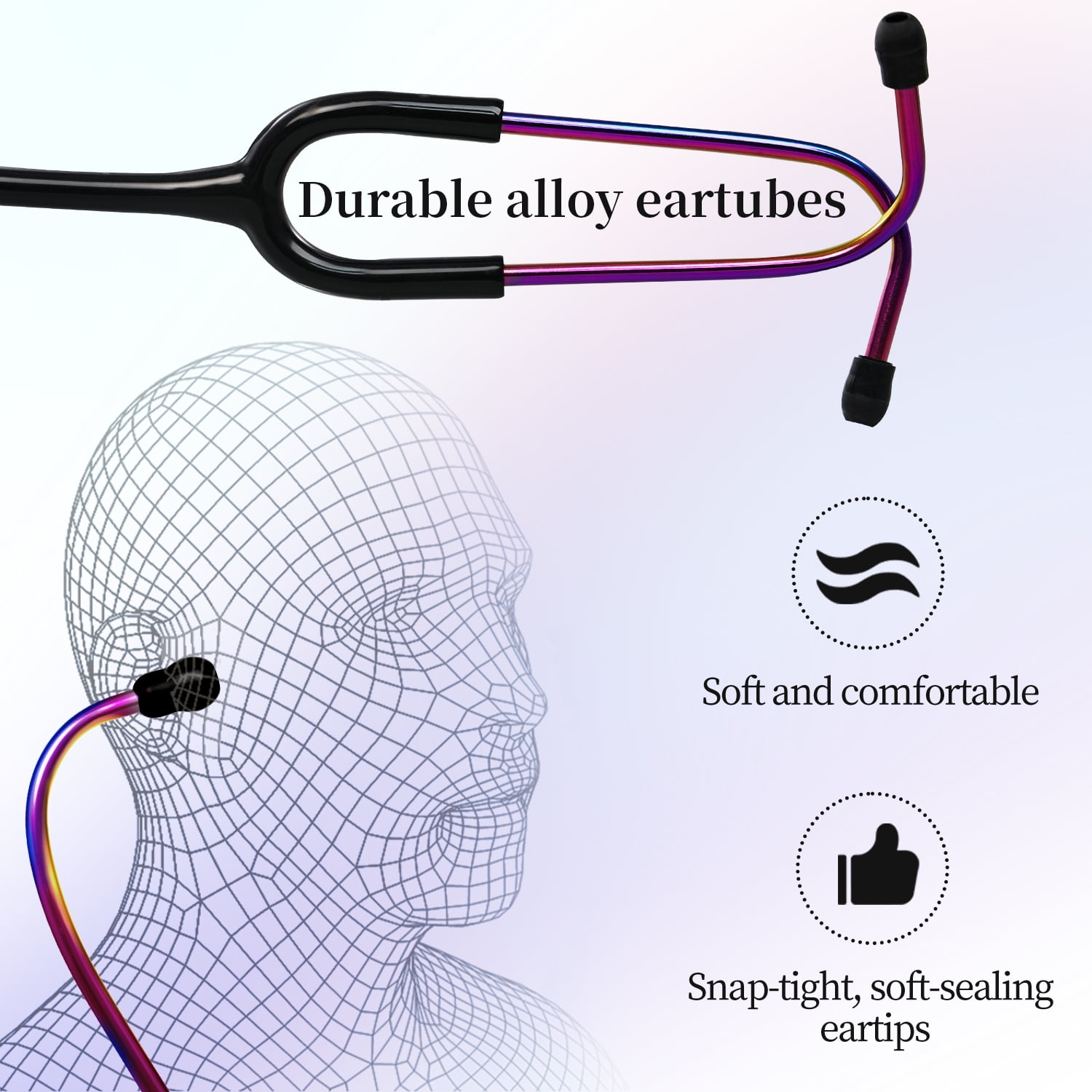 MaiWieel Professional Master Stethoscope Single Head Stethoscopes For Nurse,Doctor,Home Medical,Rainbow Chestpiece